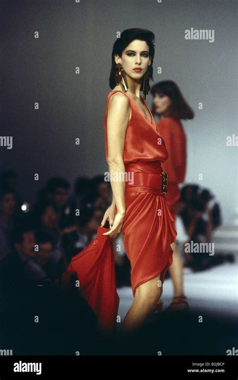 fashion, 1980s, mannequin, wearing red dress, half length, on